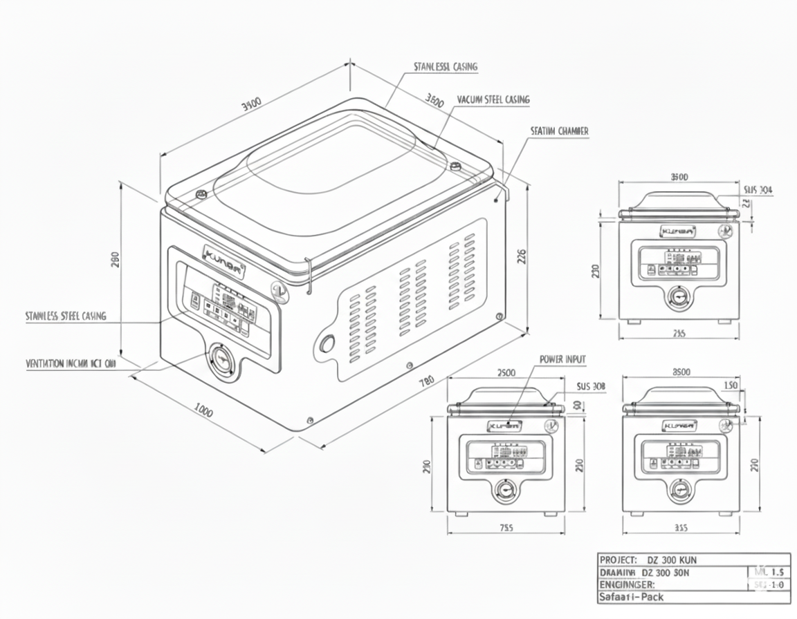 Table model DZ300A Kunba - Vacuum Packaging Machine